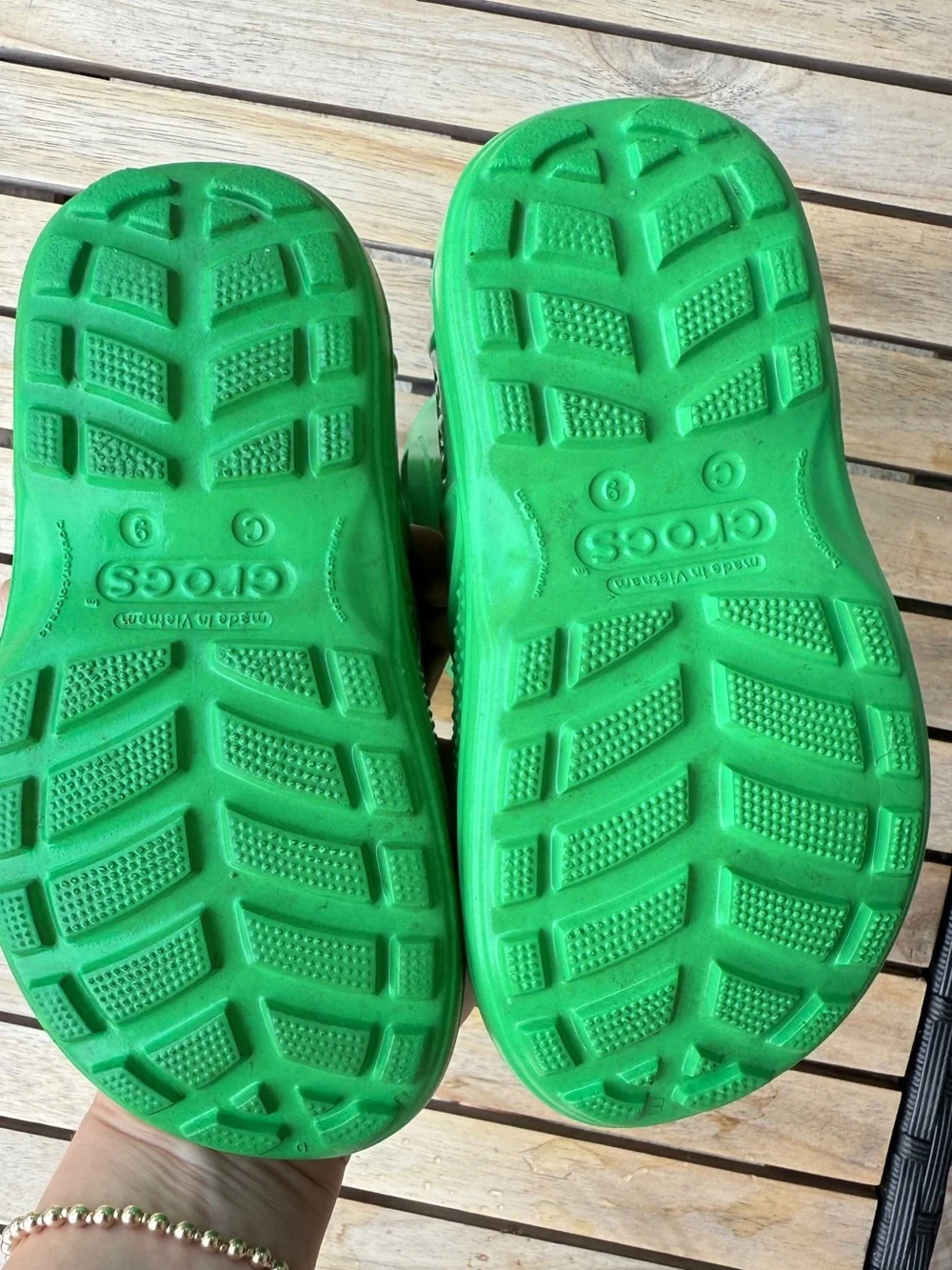 CROCS Kids Green Rain & Snow Boots with Easy Heel Loop